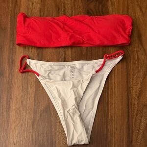 SHEIN Vibrant Red and White Bikini Set